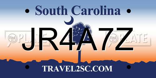 JR4A7Z South Carolina License Plate