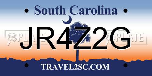 JR4Z2G South Carolina License Plate