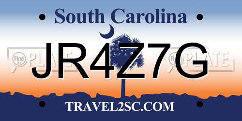 JR4Z7G South Carolina License Plate