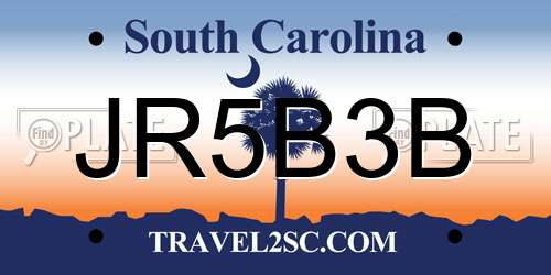 JR5B3B South Carolina License Plate