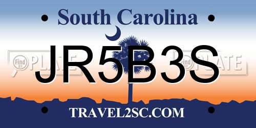 JR5B3S South Carolina License Plate