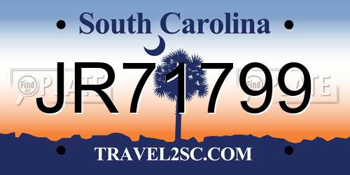 JR71799 South Carolina License Plate