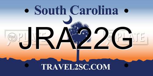 JRA22G South Carolina License Plate