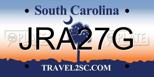 JRA27G South Carolina License Plate
