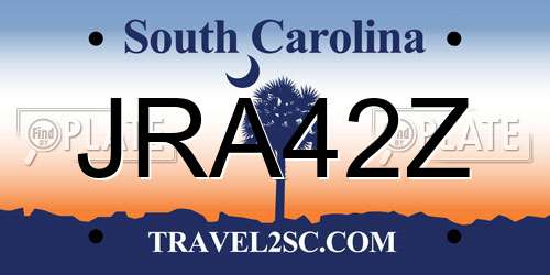 JRA42Z South Carolina License Plate