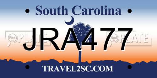JRA477 South Carolina License Plate