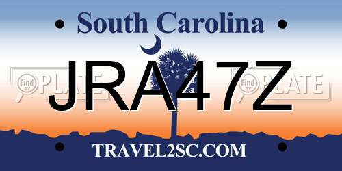 JRA47Z South Carolina License Plate