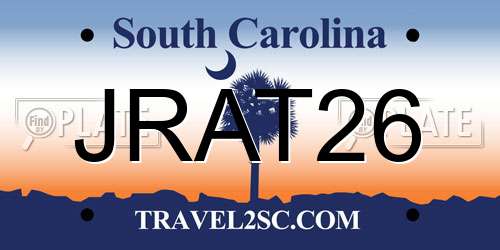 JRAT26 South Carolina License Plate