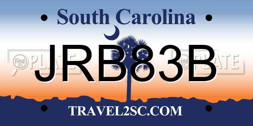 JRB83B South Carolina License Plate