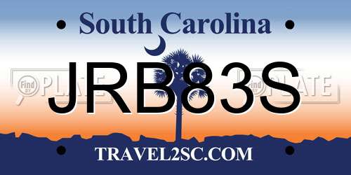 JRB83S South Carolina License Plate