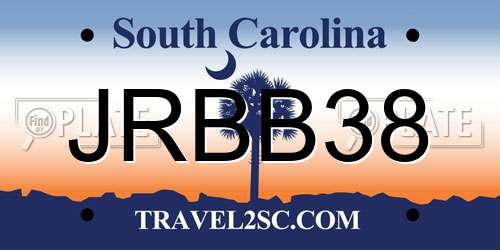 JRBB38 South Carolina License Plate