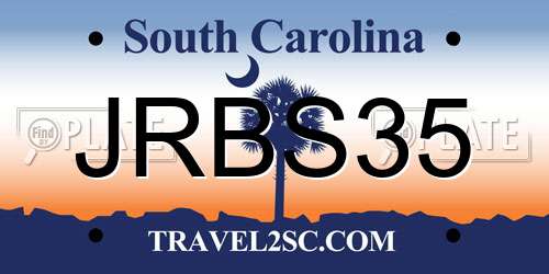JRBS35 South Carolina License Plate