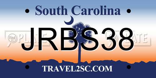 JRBS38 South Carolina License Plate