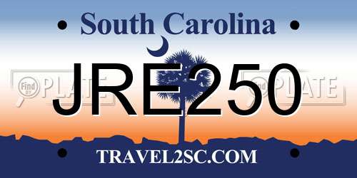 JRE250 South Carolina License Plate
