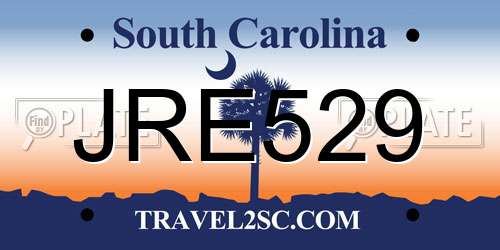 JRE529 South Carolina License Plate