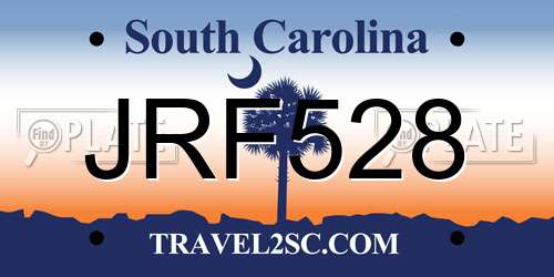 JRF528 South Carolina License Plate