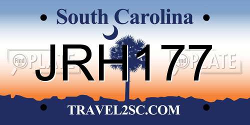 JRH177 South Carolina License Plate
