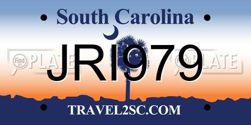 JRI979 South Carolina License Plate