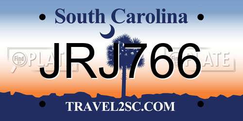 JRJ766 South Carolina License Plate