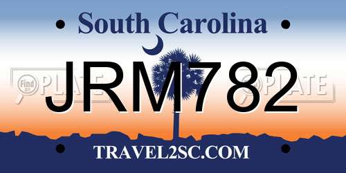 JRM782 South Carolina License Plate