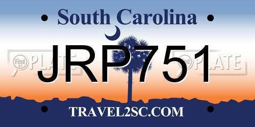 JRP751 South Carolina License Plate