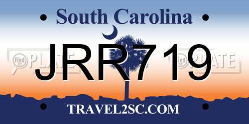 JRR719 South Carolina License Plate