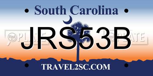 JRS53B South Carolina License Plate