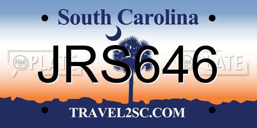 JRS646 South Carolina License Plate