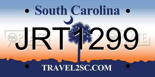 JRT1299 South Carolina License Plate