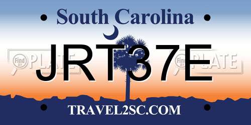 JRT37E South Carolina License Plate