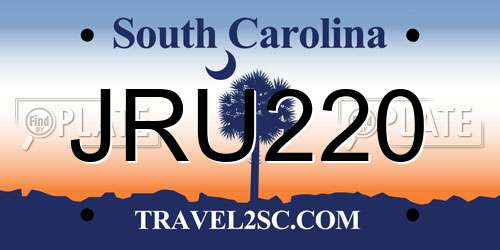 JRU220 South Carolina License Plate