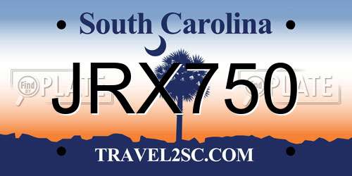 JRX750 South Carolina License Plate