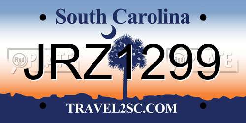 JRZ1299 South Carolina License Plate