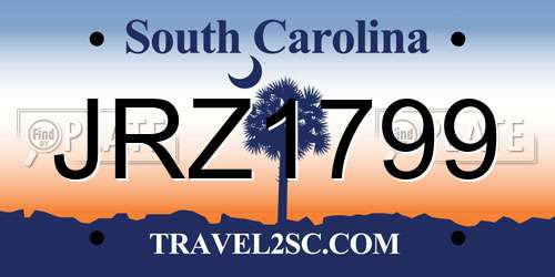 JRZ1799 South Carolina License Plate