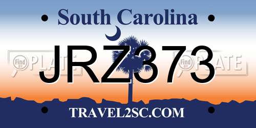 JRZ373 South Carolina License Plate