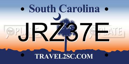 JRZ37E South Carolina License Plate