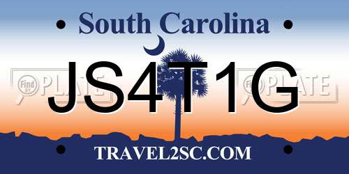 JS4T1G South Carolina License Plate