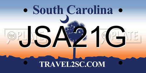 JSA21G South Carolina License Plate