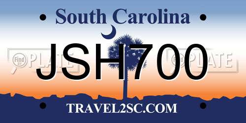 JSH700 South Carolina License Plate