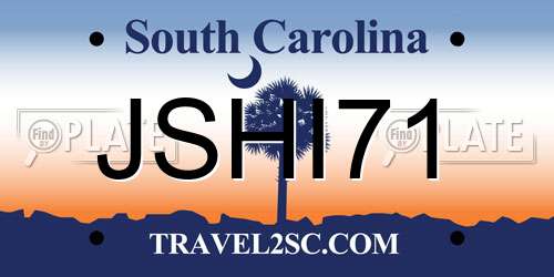 JSHI71 South Carolina License Plate