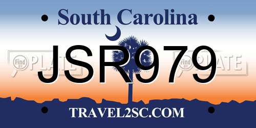 JSR979 South Carolina License Plate