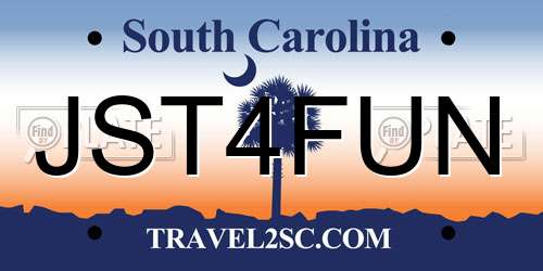 JST4FUN South Carolina License Plate