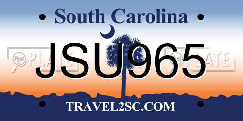 JSU965 South Carolina License Plate