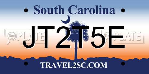 JT2T5E South Carolina License Plate