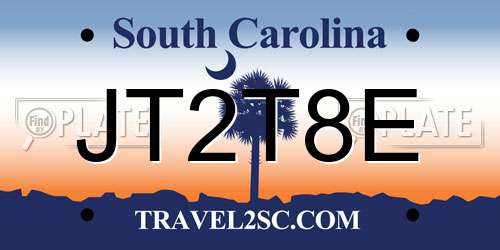 JT2T8E South Carolina License Plate