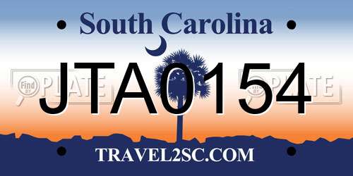 JTA0154 South Carolina License Plate