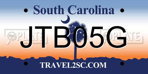 JTB05G South Carolina License Plate
