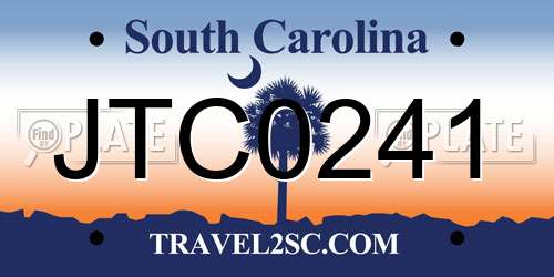 JTC0241 South Carolina License Plate