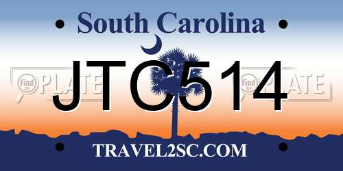 JTC514 South Carolina License Plate