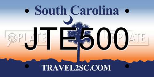 JTE500 South Carolina License Plate